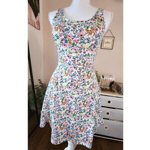 Floral Scoop Neck Sleeveless Dress